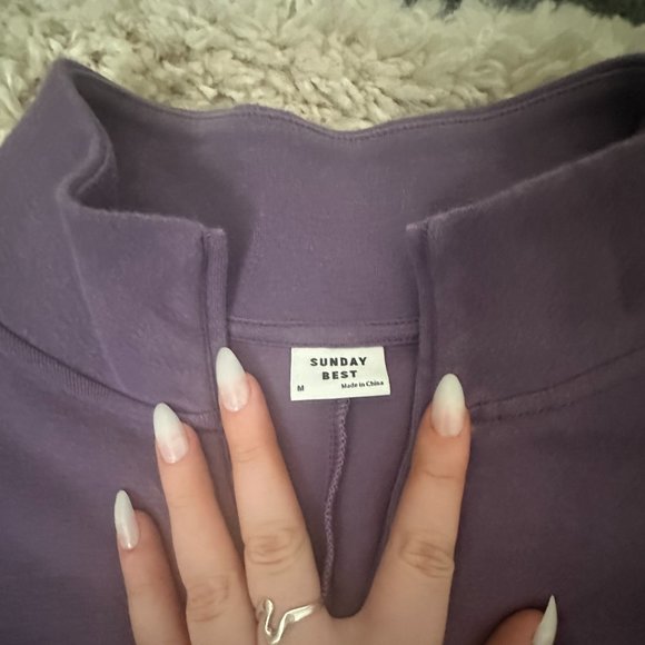 Sunday Best Half-Zip Long Sleeve Mockneck Midi Dress - Picture 5 of 6